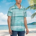 thumbnail image 3 of Fuzoiu Teal Turquoise Wood Print Hawaiian Shirt for Men, Summer Beach Casual Short Sleeve Button Down Shirts, Men’s Beach Summer Shirts with Pocket,X-Large, 3 of 7