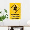 thumbnail image 5 of Beware Of Pedestrian Crossing Sign Aluminum Metal Tin Sign For Indoor & Outdoor Yard Sign Lawn Sign Decor 8x12Inch, 5 of 7