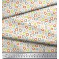 thumbnail image 3 of Soimoi White Rayon Crepe Fabric Square Geometric Print Sewing Fabric Yard 46 Inch Wide, 3 of 3