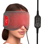 Comfytemp Heated Eye Mask, USB Wearable Dry Eyes Relief Mask Warm Compress with 3 Heat and Time Settings, Gray