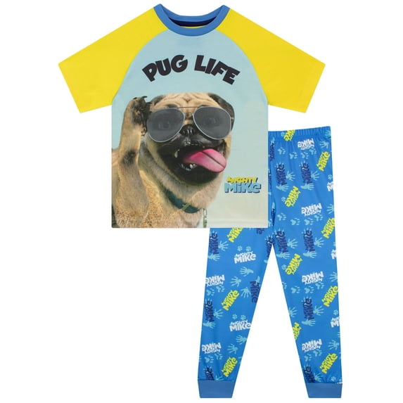 Mighty Mike Boys Pug Life Pajamas Blue Sizes 4-10