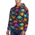 thumbnail image 3 of Daiia Colorful Dinosaur for Men's Fashion Hoodies & Sweatshirts with Kangaroo Pocket Hooded Sweatshirt Breathable & Moisture Wicking-X-Large, 3 of 7