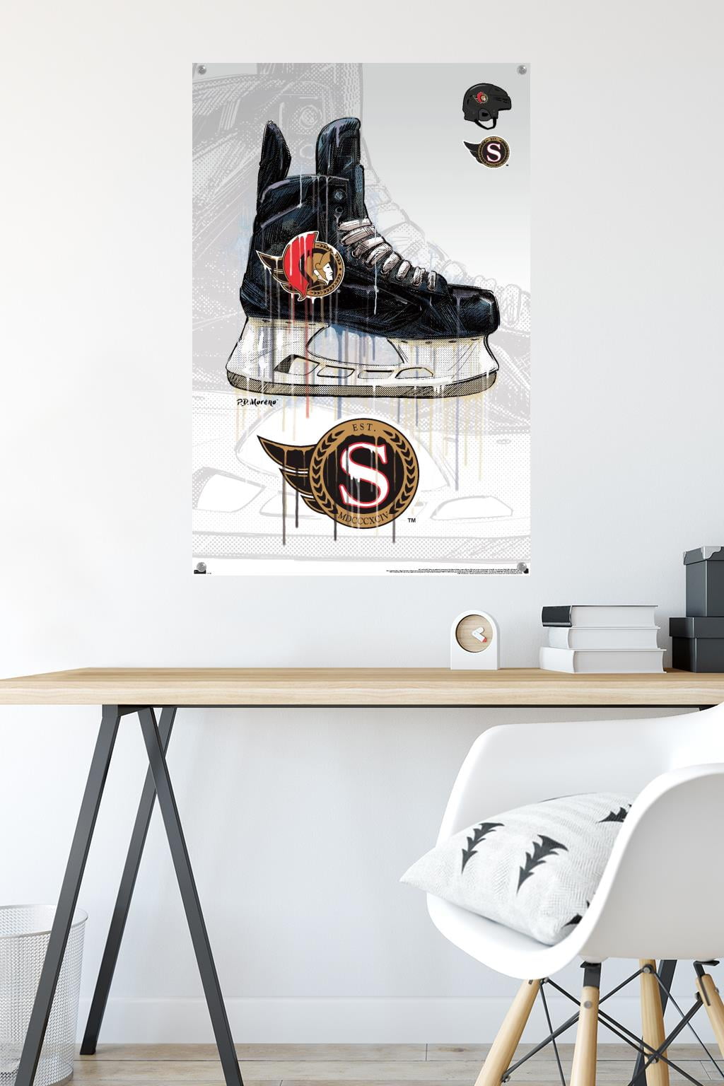 NHL Ottawa Senators - Drip Skate 21 Wall Poster with Pushpins, 22.375" x 34"