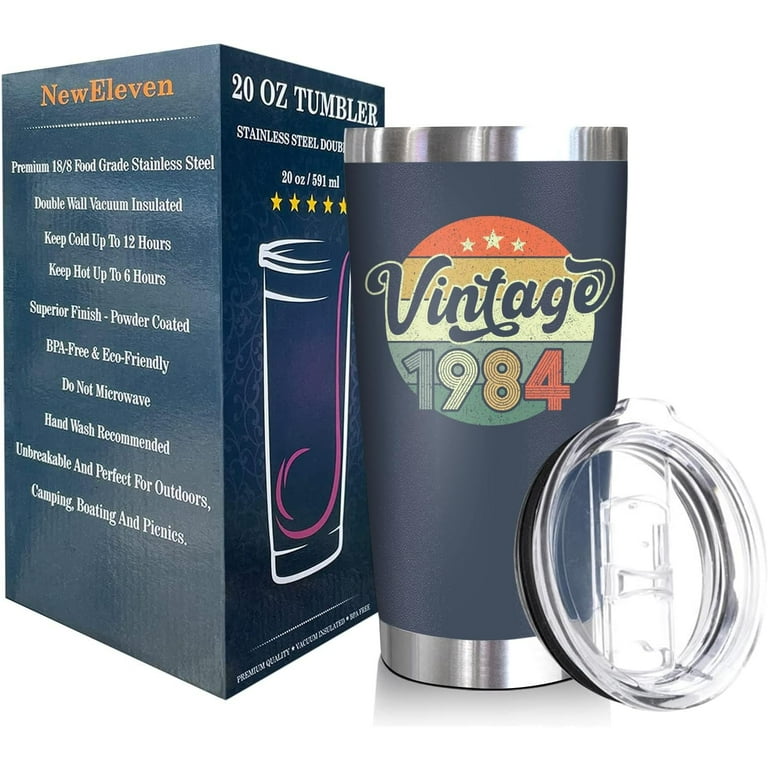 40th Birthday Tumbler - 1984 Themed 20oz Stainless Steel Cup For 40 Year Old Gifts