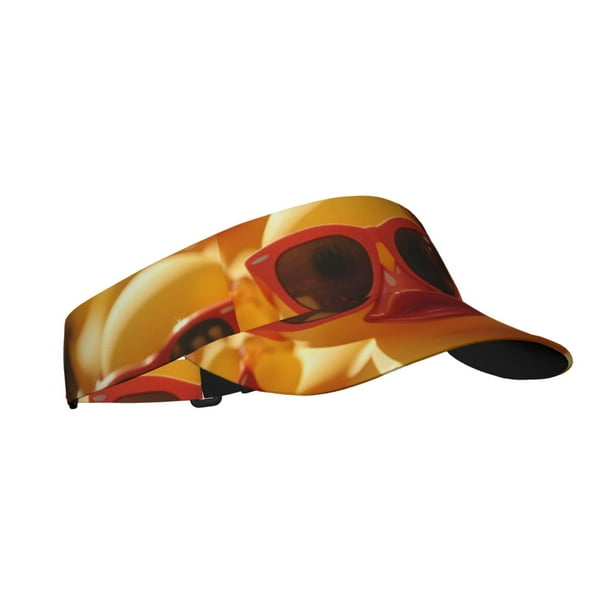 Fotbe Sunglasses Yellow Duck Visera Deportiva con Diseño, Gorra Abierta Ajustable de Algodón para Mujer y Hombre