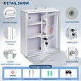 thumbnail image 4 of Large Wall Mounted Lockable Medicine Cabinet for Bathroom – Metal Construction, Handle & Combo Lock – Portable First Aid Storage, Includes Sticker – Silver – SY019-3, 4 of 7