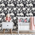 thumbnail image 6 of Peel and Stick Wallpaper Seamless skulls grunge style Gothic Style Decor Self Adhesive Removable Renter Friendly Contact Paper for Bedroom 24in x 118in, 6 of 8