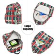 thumbnail image 5 of FORMRS Mini Backpack Purse for Women Travel Daypack Casual Shoulder Bag, Green Plaid, 5 of 7