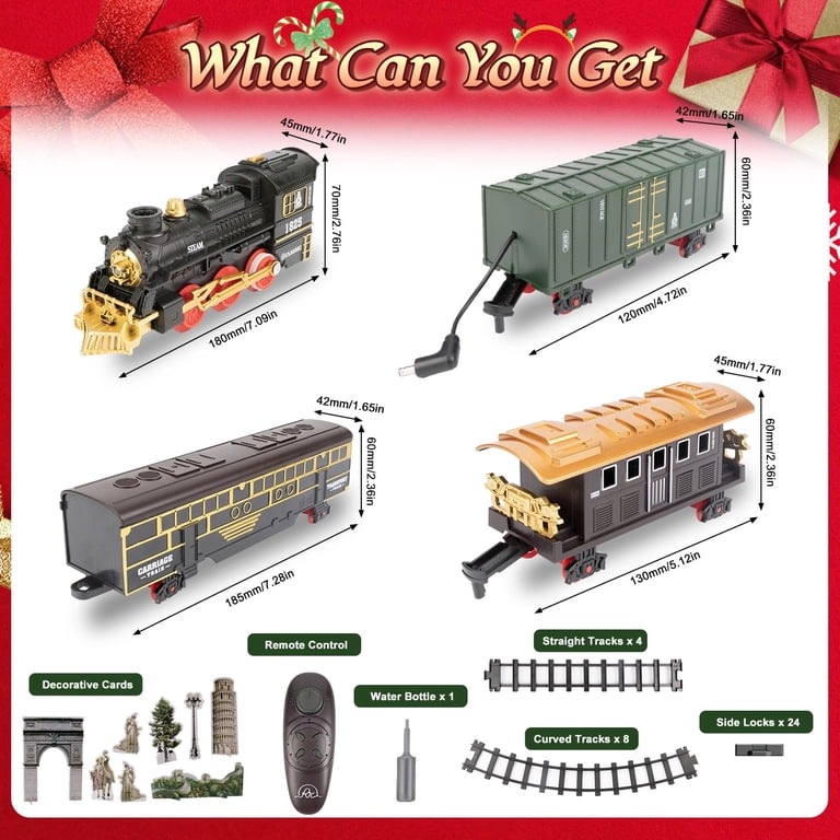 Remote Control Connor Train Train Set Remote Control For Kids - Electric Steam Locomotive With ...