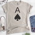 thumbnail image 2 of Ace Of Spades T-shirt, Unisex Women's Men's Shirt, Cute Ace T-shirt, Cards Shirt, Poker Shirt, Light Silk Gray, X-Large, 2 of 6