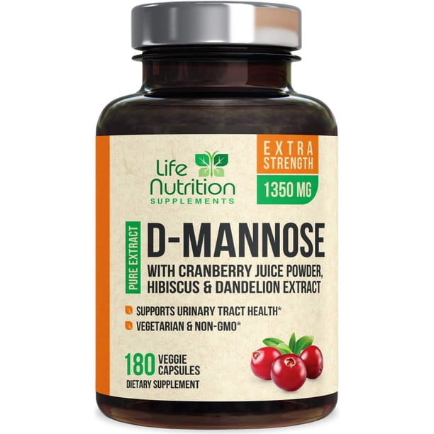 Life Nutrition D-Mannose Capsules with Cranberry for UTI ...