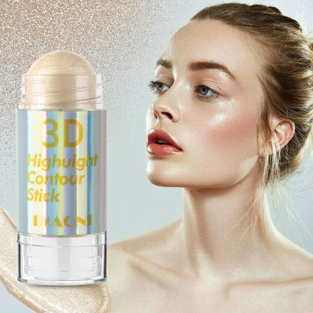Barra de maquillaje facial multifuncional portátil de alto brillo, iluminador y iluminador.