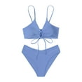 thumbnail image 2 of One Piece Bathing Suit for Women's Fashion Bikini Set Swimsuit Two Piece Solid Color Sling Swimwear Womens Bathing Suits, 2 of 6
