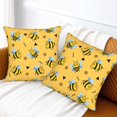 thumbnail image 2 of Bee Pillow Covers 18x18 Set of 2, Bee Kind Decorative Throw Pillow Covers Farmhouse Cute Yellow Bees Cushion Pillow Cases for Sofa Couch Decor, 2 of 6