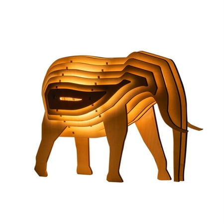 

KEUSN 3D Wooden Animal Statue Decor Lamp Wooden Multi Layer Carving Animal Appearance Decorative Night Light For Bedroom Desk