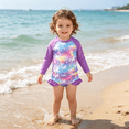 thumbnail image 3 of Younger Tree Girl 3-Piece Rashguard Swimsuit Set Baby Cute Long Sleeve Top Sling Vest Bikini Swim Suits for 2-3T, 3 of 9