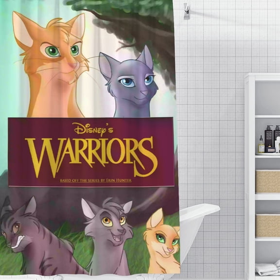 Warriors Cats-theme Bathroom Shower Curtain Home Decor,Bath Curtains Durable Waterproof Bath Curtain , Adluts Girls Boys Bathroom Decor House Gifts 52x71inch（130cmX180cm）