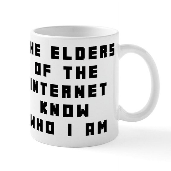 CafePress - The Elder Of The Internet Know W - 11 oz Ceramic Mug - Novelty Coffee Tea Cup
