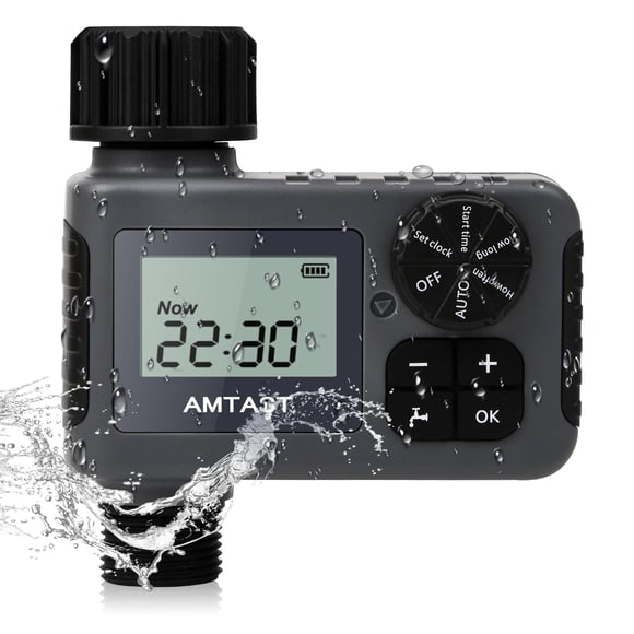 Temporizador de riego AMTAST programable e impermeable de 1 salida