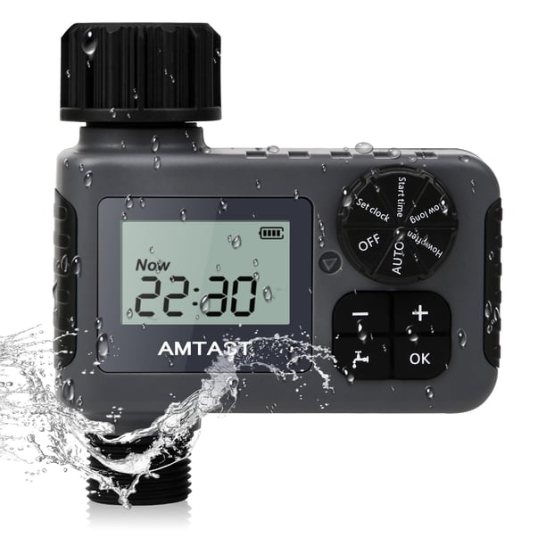 Temporizador de riego AMTAST programable e impermeable de 1 salida