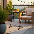 thumbnail image 4 of Homy Casa Folding Accent Table, Adjustable Height, Space-saving Design with Cup Holder, Black, 4 of 13
