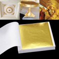 thumbnail image 2 of 100 Uds. Hojas de 9x9cm hoja de oro brillante puro K práctica para líneas de muebles dorados artesanías de pared decoración doradaB Deng Xun unisex, 2 of 2