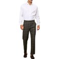 thumbnail image 2 of Pantalones de cuadros INSPIRE CHIC para hombre, con frente plano y corte recto, talla 36, negro y marrón, 2 of 5