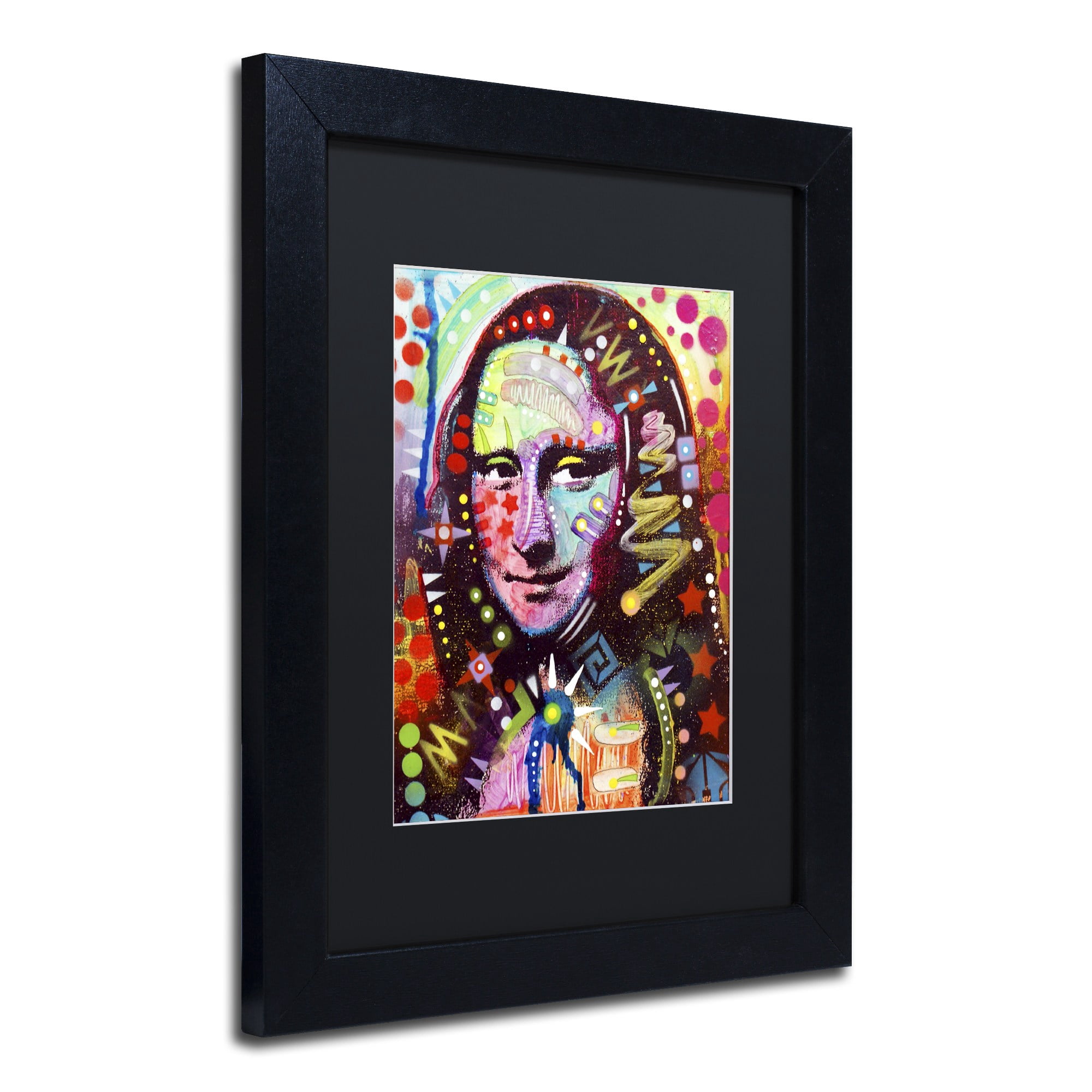 Trademark Fine Art "Mona Lisa" Canvas Art by Dean Russo, Black Matte, Black Frame