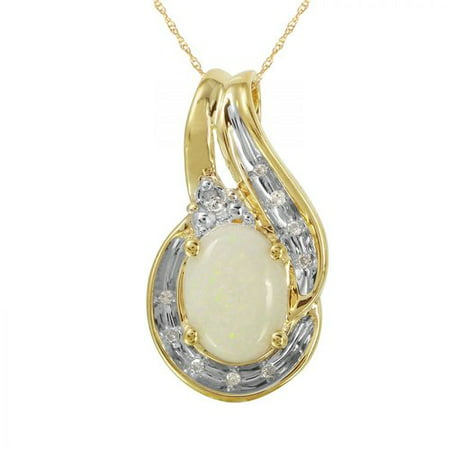 Foreli 1.07CTW Opal 10k Yellow Gold Necklace