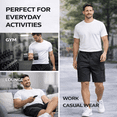 thumbnail image 7 of Yacht & Smith 3 Pack Men’s 5 Pocket Fleece Cargo Shorts, Cotton, Drawstring, Bulk Athletic Lounge Shorts, Black,, Size 2X-Large, 7 of 7