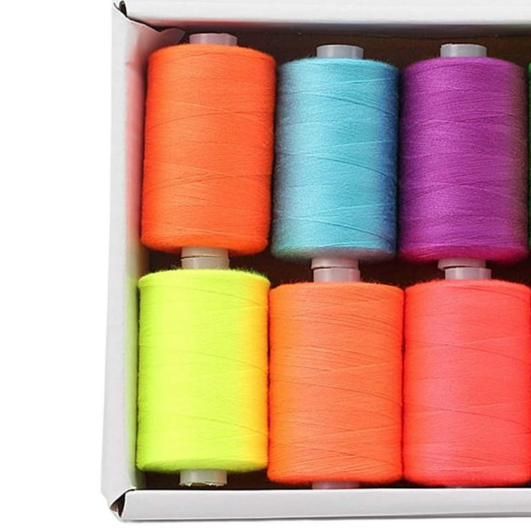 12 Pack Sewing Threads Polyester Set of 1000 yds Per Spool for Embroidery  Bright 