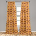 thumbnail image 4 of Ambesonne Ethnic Curtains, Whimsical Floral Pattern Art, Pair of 28"x84", Marigold and Dried Rose, 4 of 4