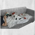 thumbnail image 6 of Floral Soft Flannel Fleece Throw Blanket, Vintage Image of Abstract Poppy Flowers with Buds, Cozy Plush for Indoor and Outdoor Use, 70" x 90", Vermilion Black, by Ambesonne, 6 of 6