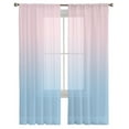 thumbnail image 2 of Ombre Blue Pink Semi Sheer Curtains 84 Inch Length 2 Panels Set, Abstract Art Sheer Kitchen Curtain Privacy Voile Window Curtain for Living Room Bedroom Rod Pocket Drapes, 2 of 7