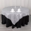 thumbnail image 2 of Balsa Circle 72x72 in Silver Metallic Foil Tinsel Polyester Square Table Overlay Party Events Decorations Supplies, 2 of 8