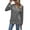 Gray, variant on BadPiggies Womens V Neck Long Sleeve Cross Knot Casual T Shirts Solid Tunic Tops Blouses (XL, Blue)