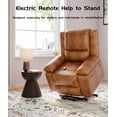 thumbnail image 3 of Garvee Power Lift Recliner Chair - Heat and Massage, Adjustable Back and Legs,Pu Leather,Retro Color, 3 of 7