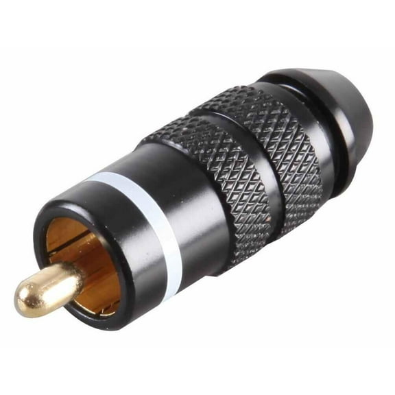 PRO SIGNAL - Phono Plug, Gold Plated Pin, White Band