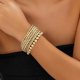thumbnail image 3 of 7PCS Layered Beaded Bracelets Set for Women Trendy Stretch Elastic Round Ball Beads Bangles Boho Chunky Gold Stackable Bracelets Dainty Jewelry for Gi, 3 of 5