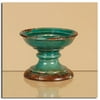 Pack of 2 Teal Green Decorative Distressed Rustic Ceramic Pedestals 6"