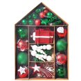 thumbnail image 1 of Los ornamentos de la bola de la Navidad fijaron los colgantes decorativos de las chucherías con el paquete de regalo reutilizable para el árbol de Navidad, 1 of 5