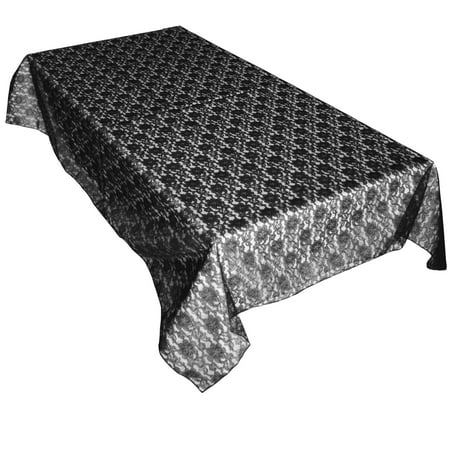 

Sheer Lace Tablecloth Overlay Wedding and Party Decoration Black