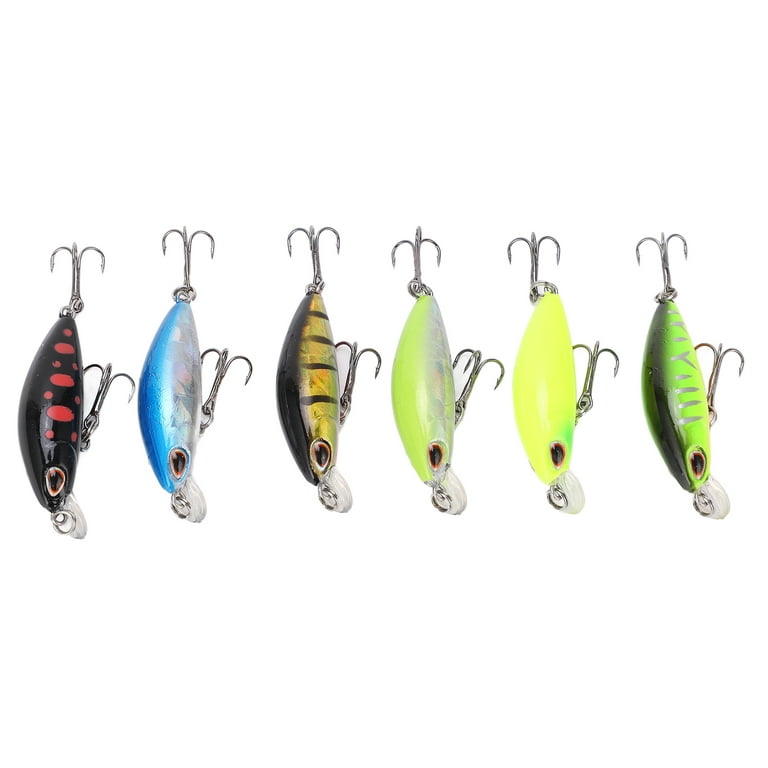6Pcs Artificial Minnow Fishing Bait Slow Sinking Fishing Lures for Bass  Freshwater 6 Colors 2g 