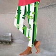 thumbnail image 2 of St Patricks Day Leggings for Women Casual Stretch Slim Fit Fashion Printed Fitness Workout Yoga Pants (XL, White), 2 of 9