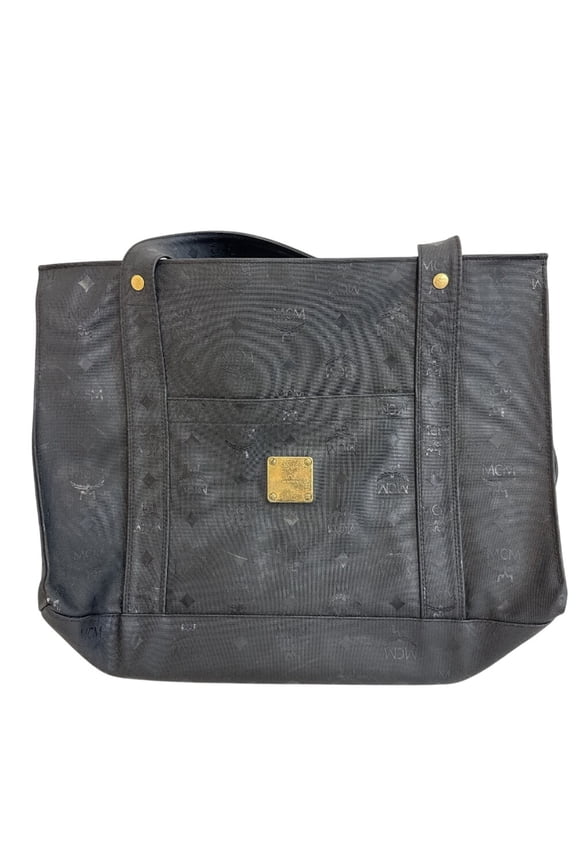 Pre-Owned MCM Logo Gram Tote Bag, Black
