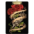 thumbnail image 1 of FMSHPON Gothic Skeleton Skull Red Rose Flower Clipboard Hardboard Wood Nursing Clip Board and Pull for Standard A4 Letter 13x9 inches, 1 of 7