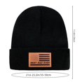 thumbnail image 2 of Waldeal Best Dad Ever American Flag Beanie Hat, Leather Patch Knit Cuffed Winter Hat for Men, Fathers Day Birthday Gifts for Dad from Daughter, 2 of 6