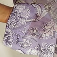 thumbnail image 3 of Vargottam Purple Floral Pattern Extra Long Sheer Curtains for Double Height Windows & Doors - Set of 2 Panels, 108", Grommet Top, Light Filtering Printed Georgette Drapes, 3 of 9
