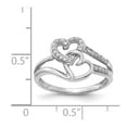 thumbnail image 2 of Real 14kt White Gold Diamond Hearts Ring Size: 7; for Adults and Teens; for Women and Men, 2 of 2