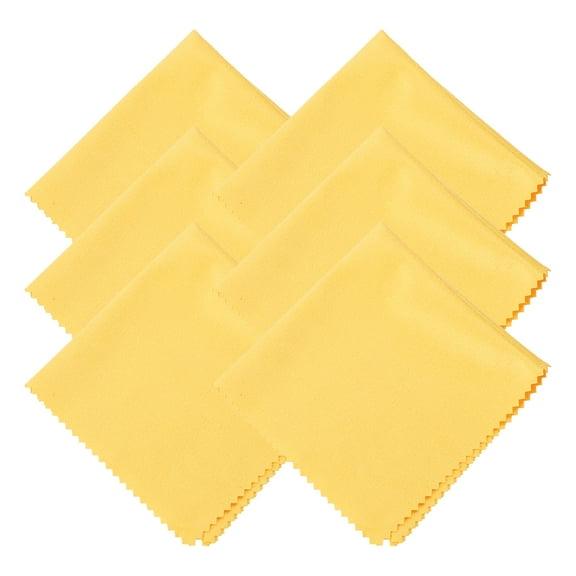 Uxcell 6 Pcs Microfiber Cleaning Cloth for Glasses, 12 x 12 Inch Eyeglass Cleaning Cloth for Electronics Lenses, Yellow